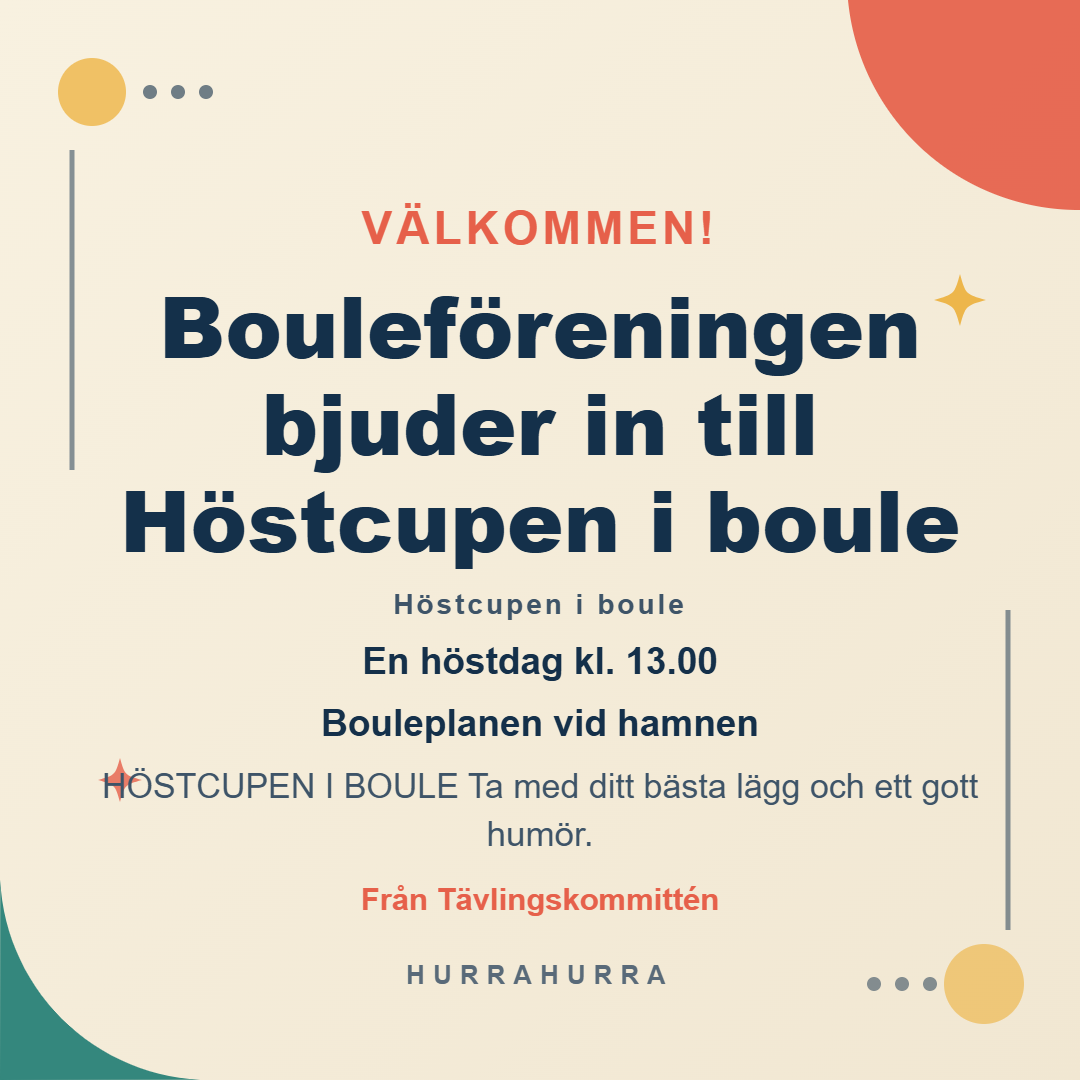 Höstcupen bjuder in till Tävling